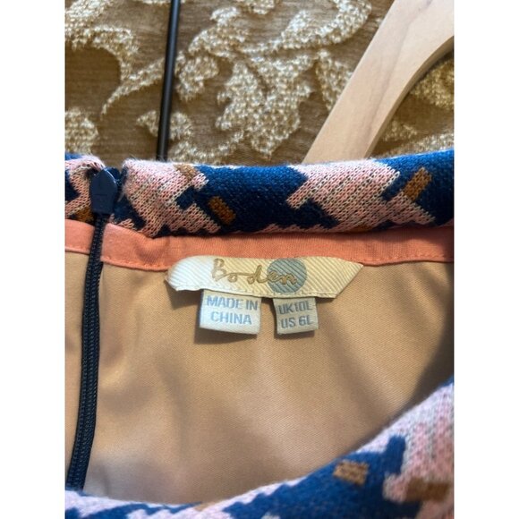 BODEN SIXTIES STYLE JACQUARD DRESS, SIZE 6 Womens - Picture 4 of 4